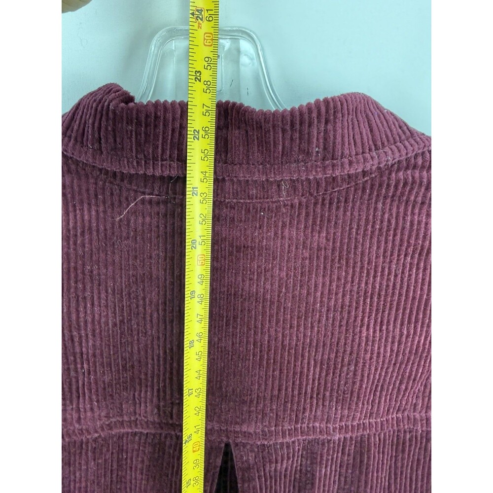 Womens Burgundy Corduroy Shirt Cotton Long Sleeve Button Up Shacket No Tag Sz M - Picture 7 of 16